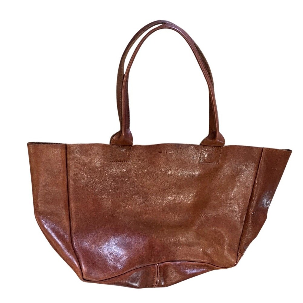 Rib & hull Tote Bag Womens Large Brown Shopper Shoulder Bag Open Top
